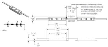 Mechanical Drawing - Optek / TT Electronics LED Module Strips