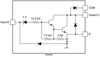 Block Diagram - Texas Instruments ULN200xA/ULQ200xA Darlington Transistor Arrays