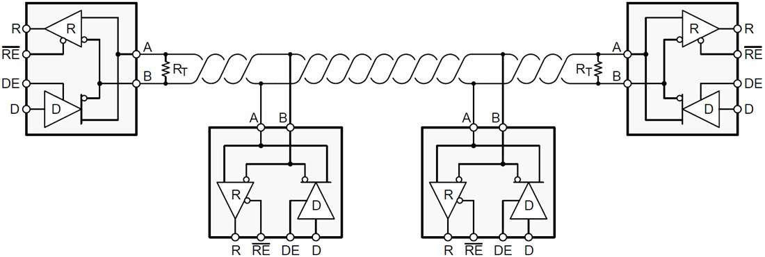 Application Circuit Diagram - Texas Instruments SN65HVD7x 3.3V-Supply RS-485 Interface ICs