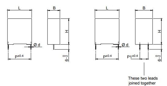 Mechanical Drawing - KEMET C4AT MKP Power Film Capacitors