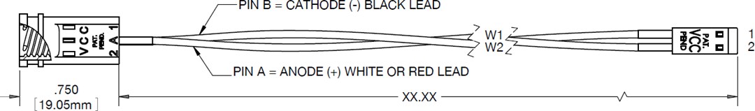 Mechanical Drawing - VCC CNX440 Solderless LED Holders
