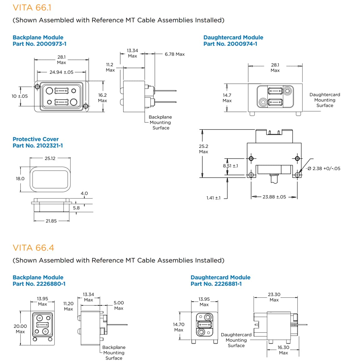 Mechanical Drawing - TE Connectivity Ruggedized Optical Backplane Interconnect System