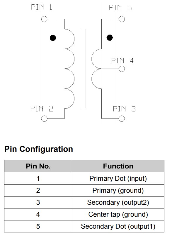 Schematic - MACOM MABA-011064 Step-Down Balun Transformer