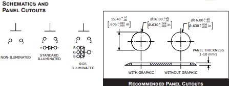 Schematic - E-Switch PV6 16mm Anti-Vandal Switches