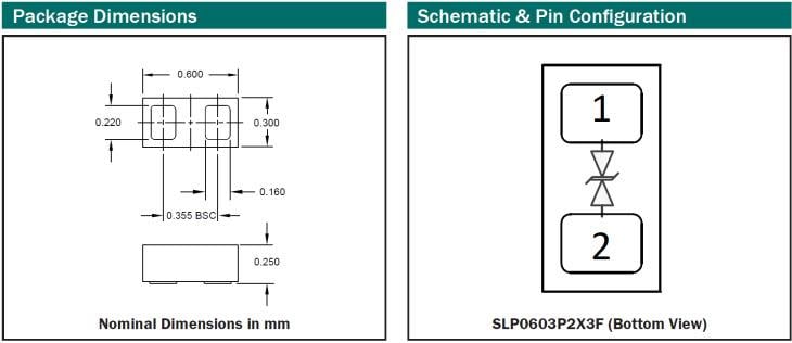 Semtech μClamp3321ZA Ultra Small μClamp® TVS Diodes