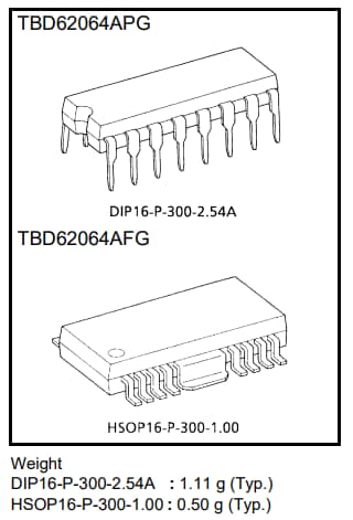 Toshiba TBD62064A DMOS FET Transistor Array