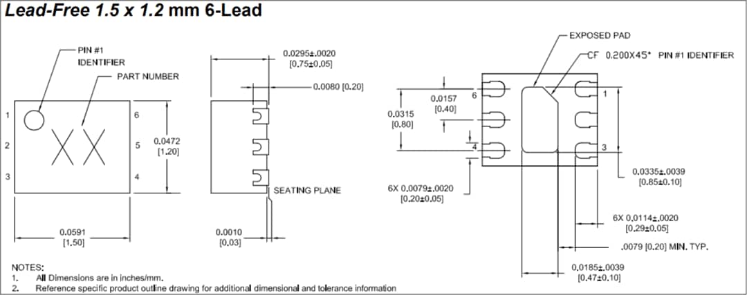 Mechanical Drawing - MACOM MAAM-011206 Broadband Darlington Amplifier