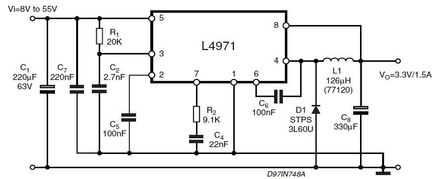 STMicroelectronics L4971 Step-Down Mono Power Switching Regulators