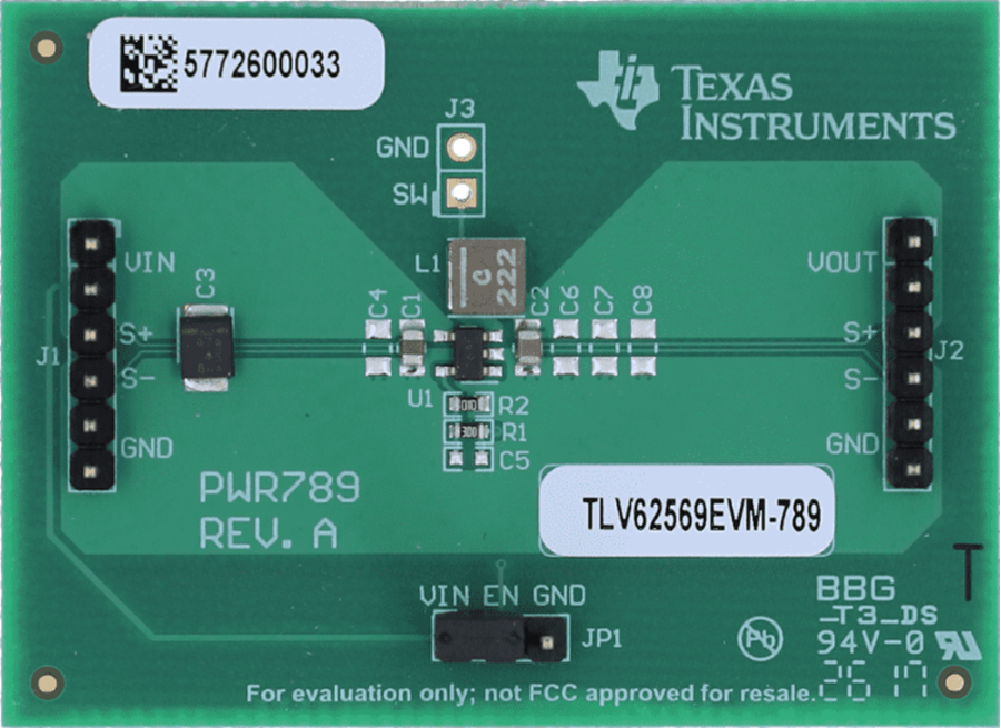 Mechanical Drawing - Texas Instruments TLV62569EVM-789 Step-Down Converter EVM