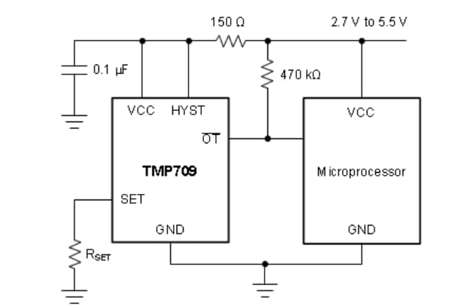 Block Diagram - Texas Instruments TMP709/TMP709-Q1 Trip Point Temperature Switch