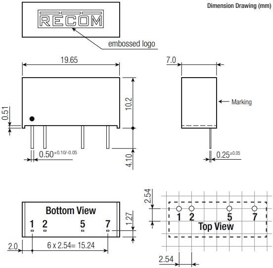 Chart - RECOM Power RP-xx06S  Single Output DC/DC Converters