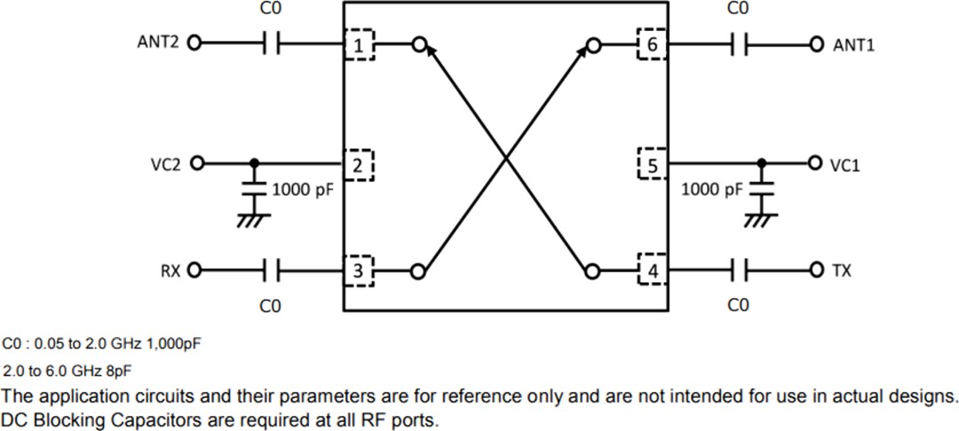 Application Circuit Diagram - CEL CG2164X3 RF Switch IC