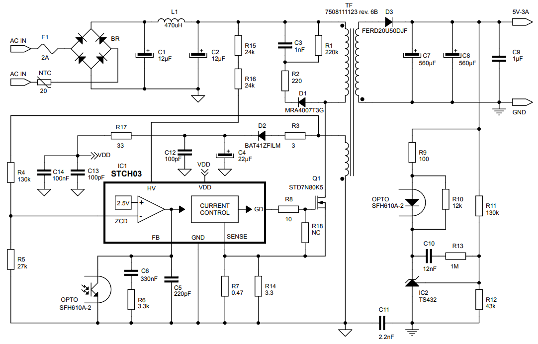 Schematic - STMicroelectronics STEVAL-SMACH15V1 USB Adapter Evaluation Board