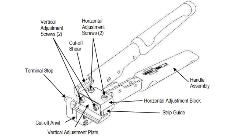 Mechanical Drawing - TE Connectivity Light Duty Side Feed Terminal Cutter