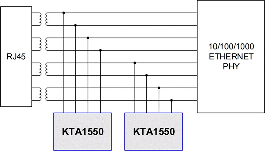 Application Circuit Diagram - Kinetic Technologies KTA1550 & KTA1552 Active EMI & ESD Suppressors