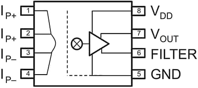 Block Diagram - Broadcom ACHS-712x Current Sensor ICs
