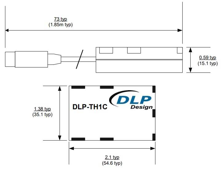 Mechanical Drawing - DLP Design DLP-TH1C Multiple Function Sensor Module