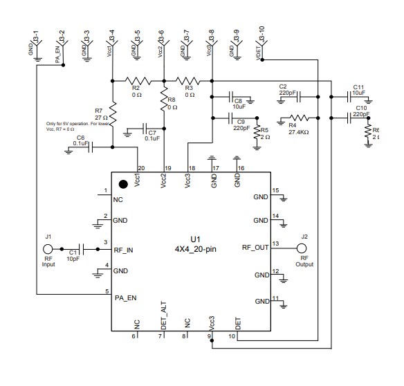 Schematic - Qorvo QPA9501PCB401 Evaluation Board