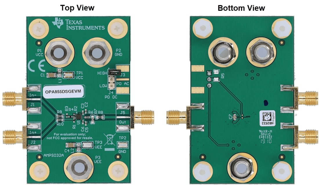 Mechanical Drawing - Texas Instruments OPA855DSGEVM Op Amp Evaluation Module (EVM)