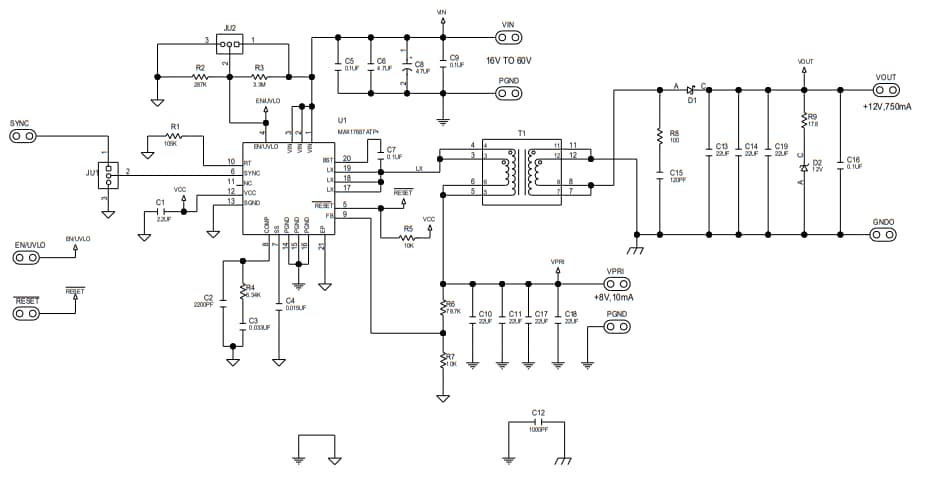 Schematic - Analog Devices / Maxim Integrated MAX17687 Evaluation Kit