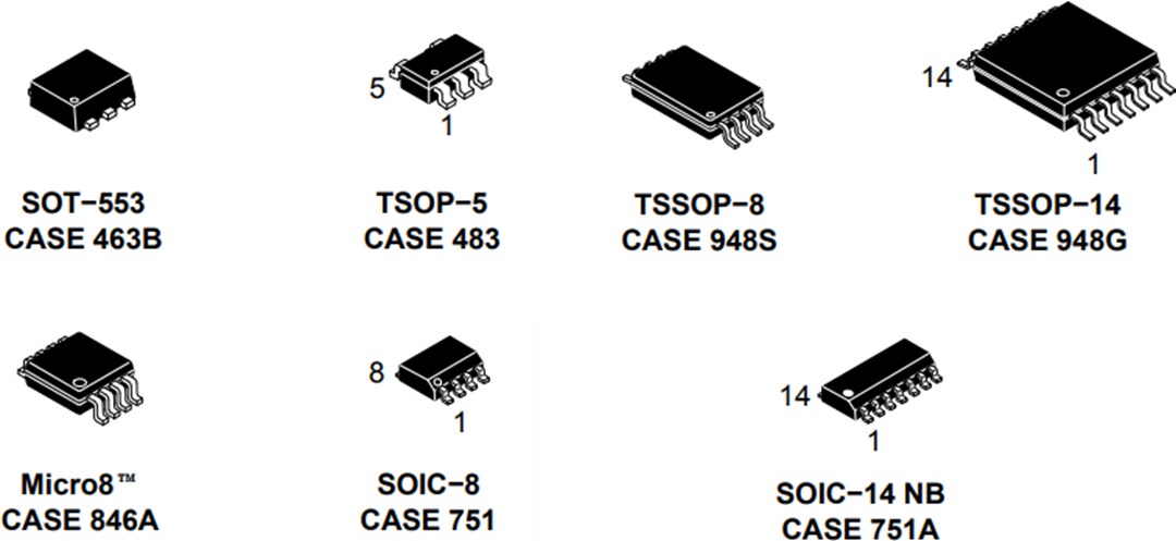 Mechanical Drawing - onsemi NCx2007x Operational Amplifiers