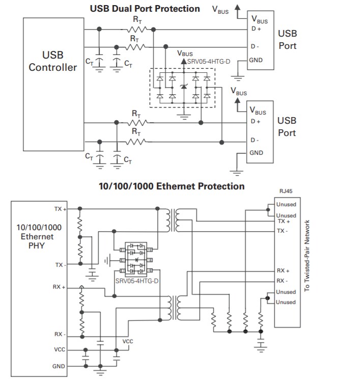 Block Diagram - Littelfuse SRV05 Diode Arrays