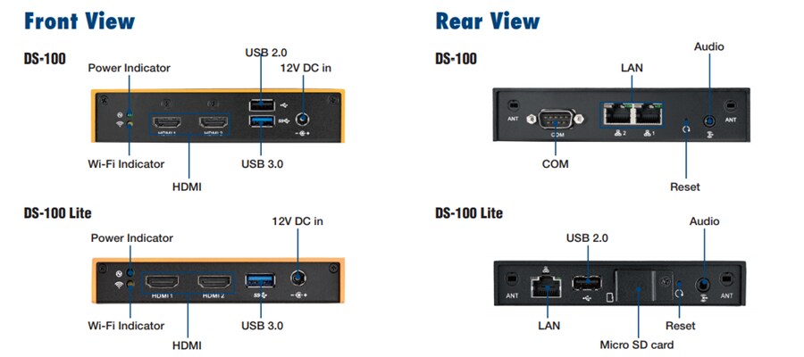 Advantech DS-100 / DS-100 Lite Digital Signage Players