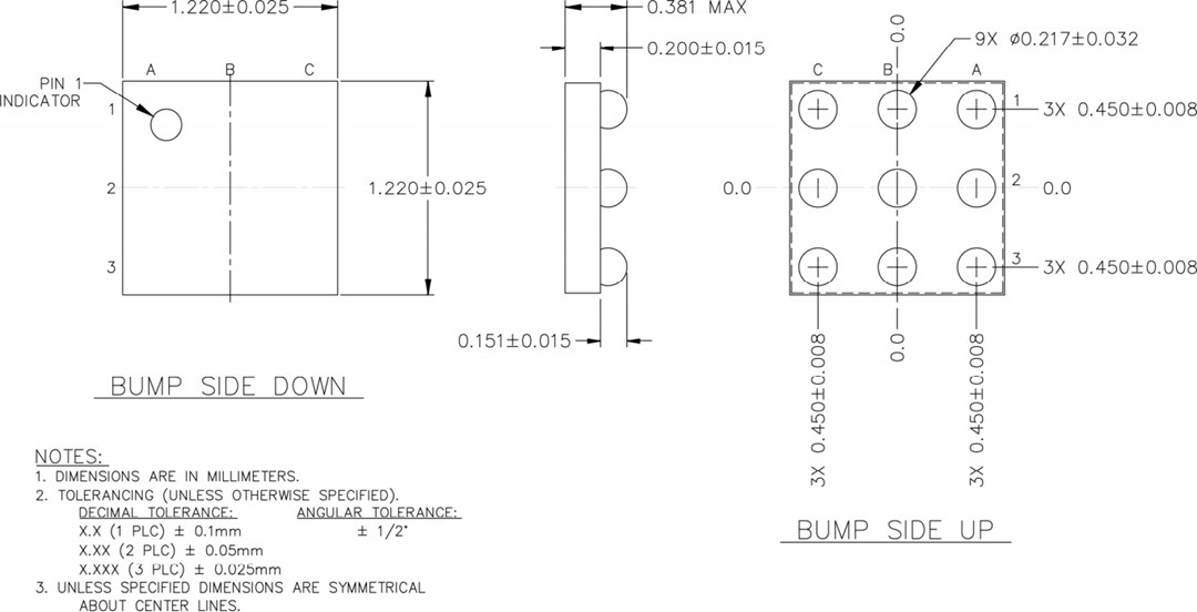 Mechanical Drawing - Skyworks Solutions Inc. SKY66407-11 BLUETOOTH® Front-End Module