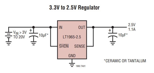 Application Circuit Diagram - Analog Devices Inc. LT1965 Low Dropout Linear Regulators