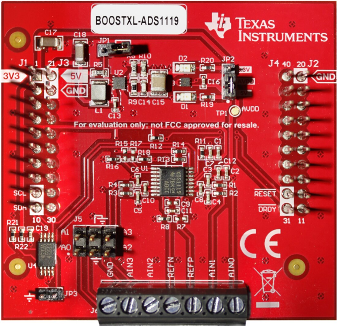 Mechanical Drawing - Texas Instruments BOOSTXL-ADS1119 BoosterPack™ Plug-in Module