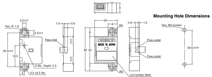 Schematic - Omron Electronics D6F-W MEMS Flow Sensors