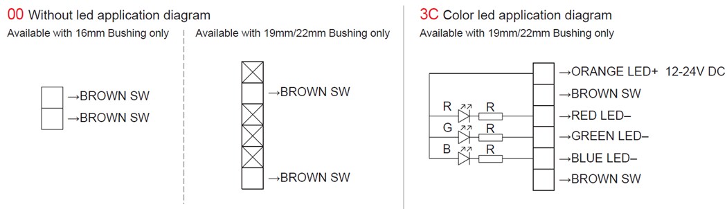 Application Circuit Diagram - Dailywell TZ Anti-Vandal Piezo Switches