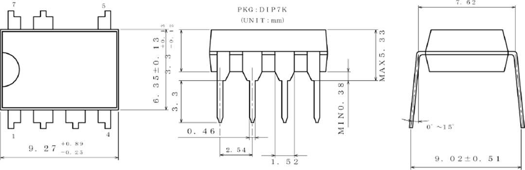 Mechanical Drawing - ROHM Semiconductor BM2P PWM DC-DC Converters