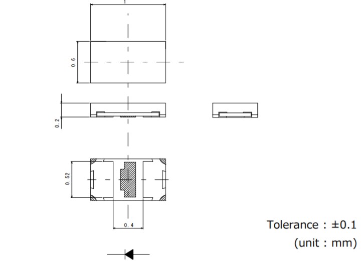 Mechanical Drawing - ROHM Semiconductor SMLP14WBCN1W1 Ultra Compact Super White LED