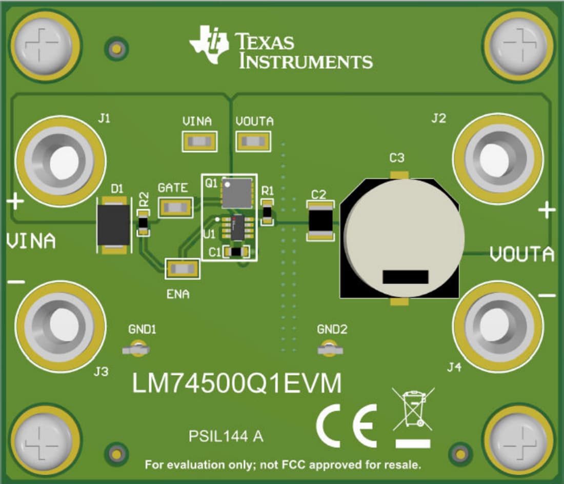 Mechanical Drawing - Texas Instruments LM74500Q1EVM Controller Evaluation Module