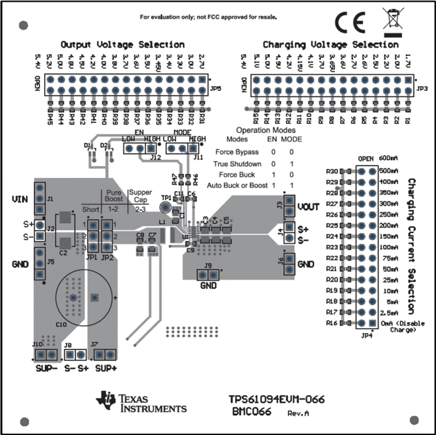 Mechanical Drawing - Texas Instruments TPS61094EVM-066 Converter Evaluation Module
