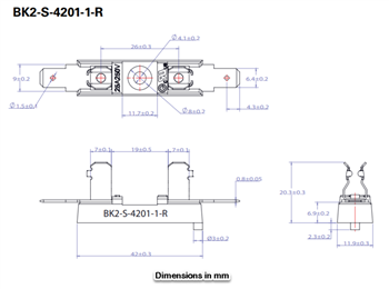 Mechanical Drawing - Eaton Electronics S-4000 Series Fuse Holders