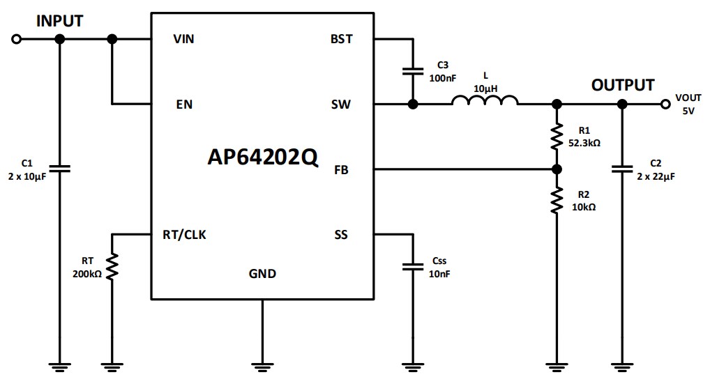 Diodes Incorporated AP64202Q Synchronous Buck Converter