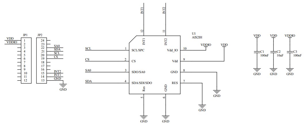 Schematic - STMicroelectronics STEVAL-MKI218V1 Adapter Board
