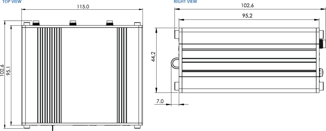 Mechanical Drawing - Teltonika RUTX09 LTE-A Cat 6 Cellular IoT Router