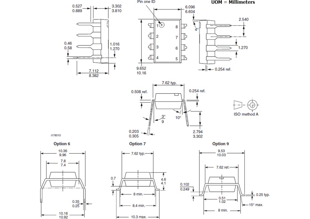 Mechanical Drawing - Vishay IL300 Linear Optocoupler