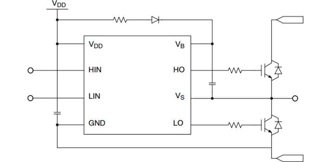 Application Circuit Diagram - onsemi NCD57201 & NCV57201 Half Bridge Gate Drivers