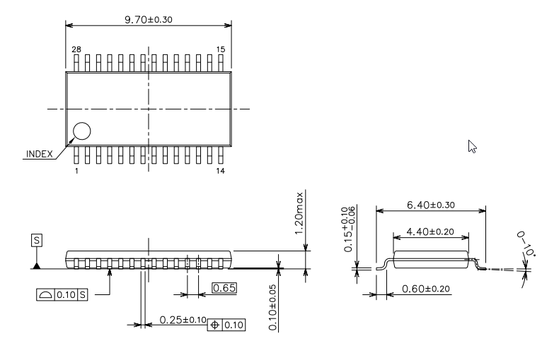 Mechanical Drawing - Nisshinbo R5436 Battery Protection ICs