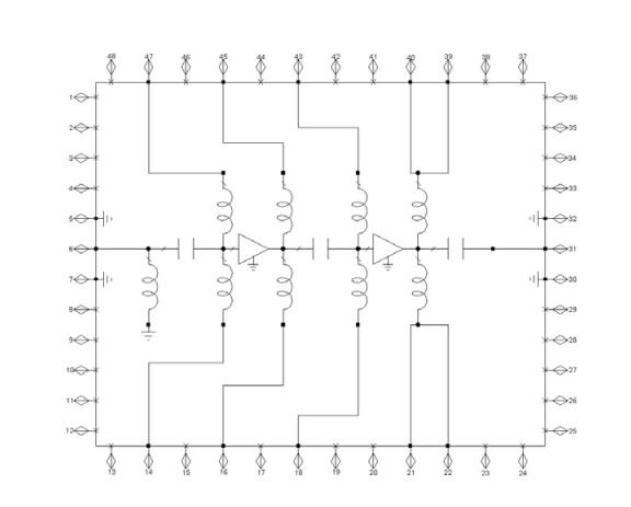 Application Circuit Diagram - MACOM CMPA5259080S GaN MMIC Power Amplifier