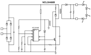 Application Circuit Diagram - onsemi NCL30486B/88B Single Stage CC/CV PSR Controllers