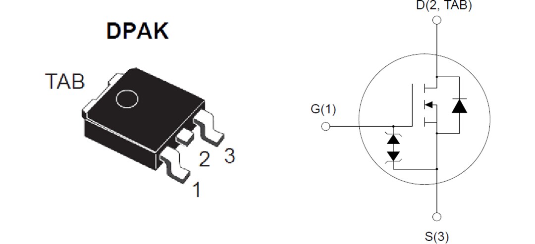 Schematic - STMicroelectronics STD80N240K6 800V 16A MDmesh K6 Power MOSFET