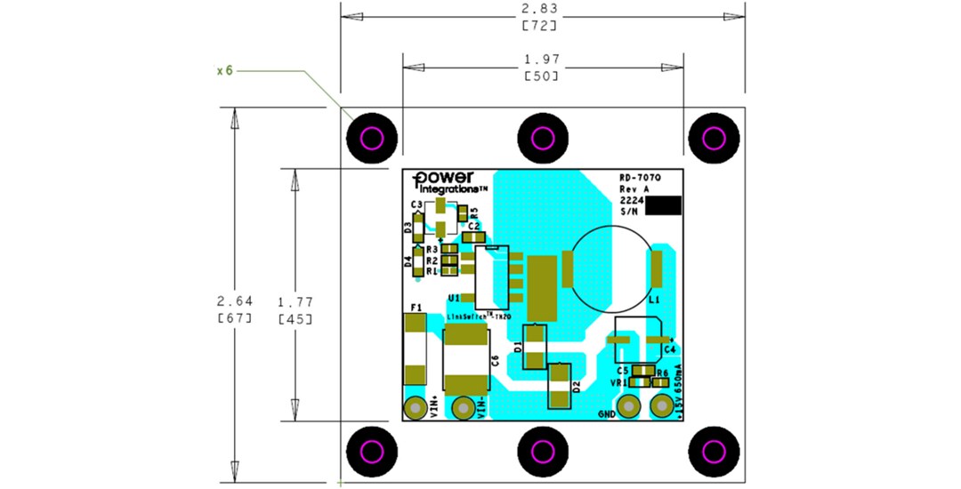Mechanical Drawing - Power Integrations RDK-707Q Reference Design Kit