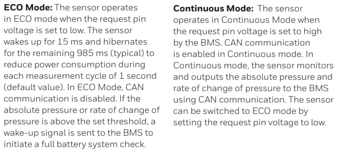 Honeywell BPS Battery Safety Pressure Sensors