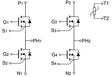 Schematic - STMicroelectronics M1F45M12W2-1LA ACEPACK DMT‑32 Power Module