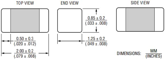 Mechanical Drawing - Bourns MH2029-T High Current Ferrite Beads